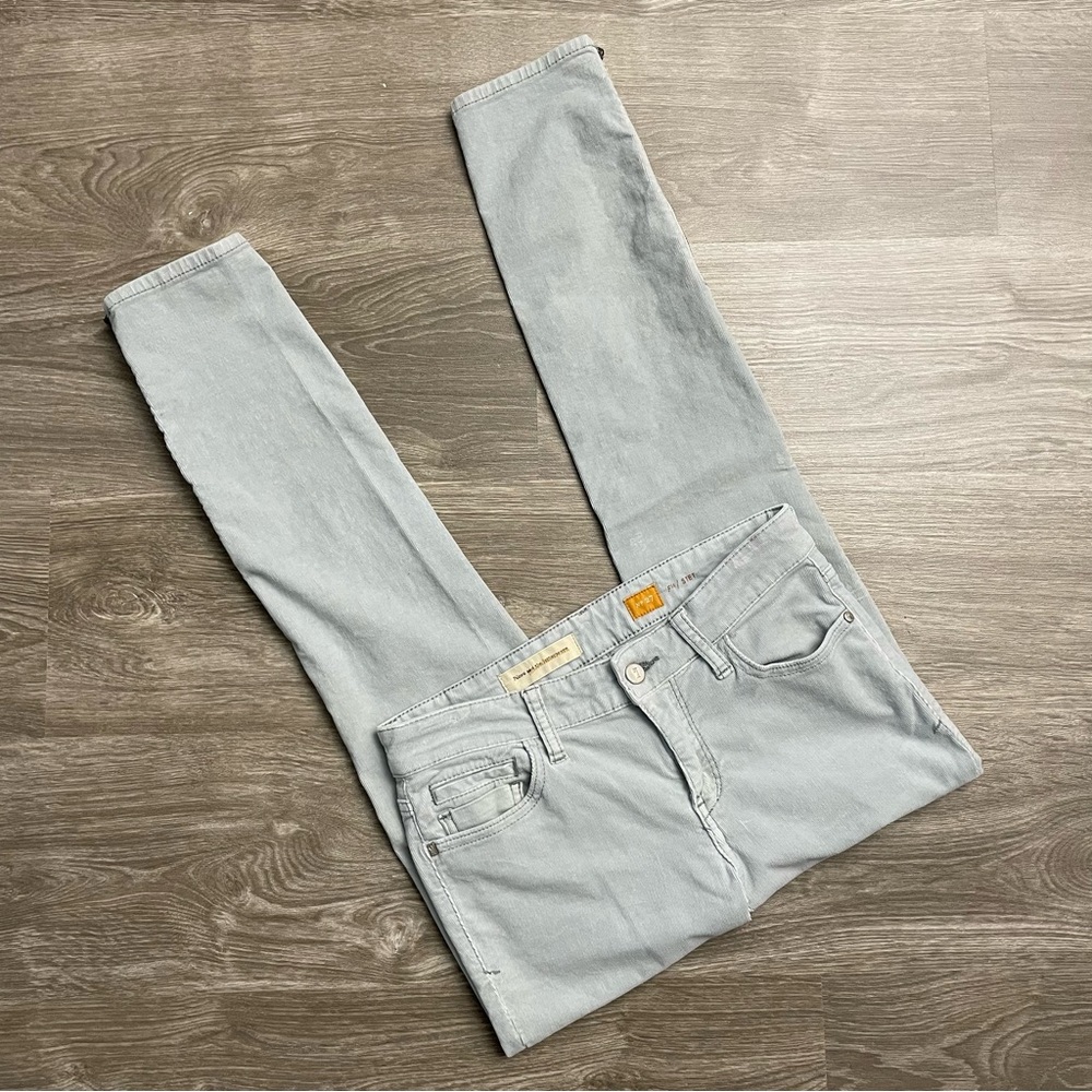 Anthropologie Pilcro Pale Blue/Gray Zip Ankle Stet Fit Cords Size 27
